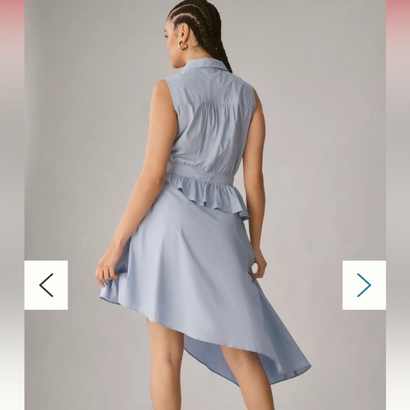 ANTHROPOLOGIE Maeve Asymmetrical Sleeveless Shirtdress - Picture 5 of 11